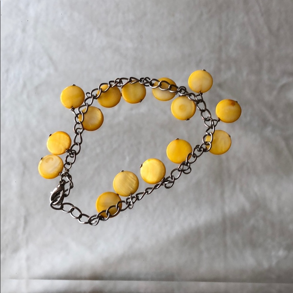 Yellow circle dangle bracelet